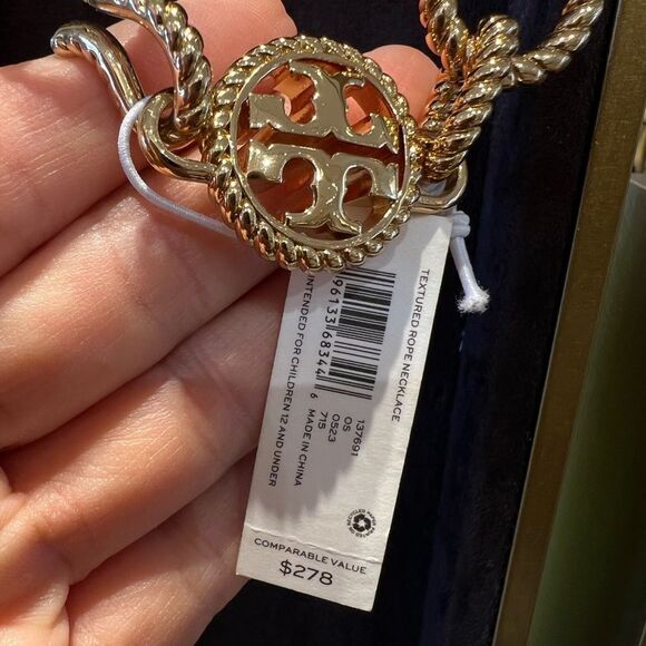 Tory Burch Textured Rope Necklace, Gold, Style 137691, RETAIL $278 - Picture 8 of 9